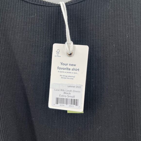 MARINE LAYER Lexi Rib Leah Dress Extra Small Black Ribbed One Bow Shoulder NWT - Picture 5 of 12